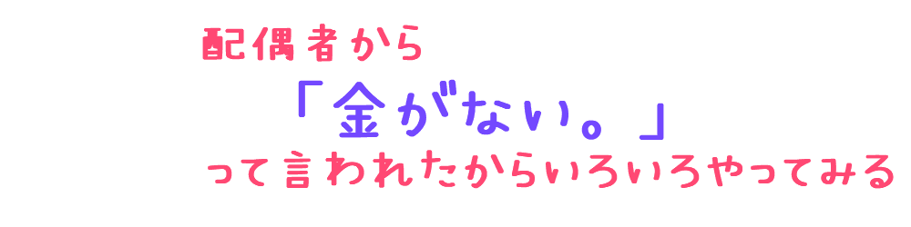 配偶者に「金がない。」って言われたからいろいろやってみる